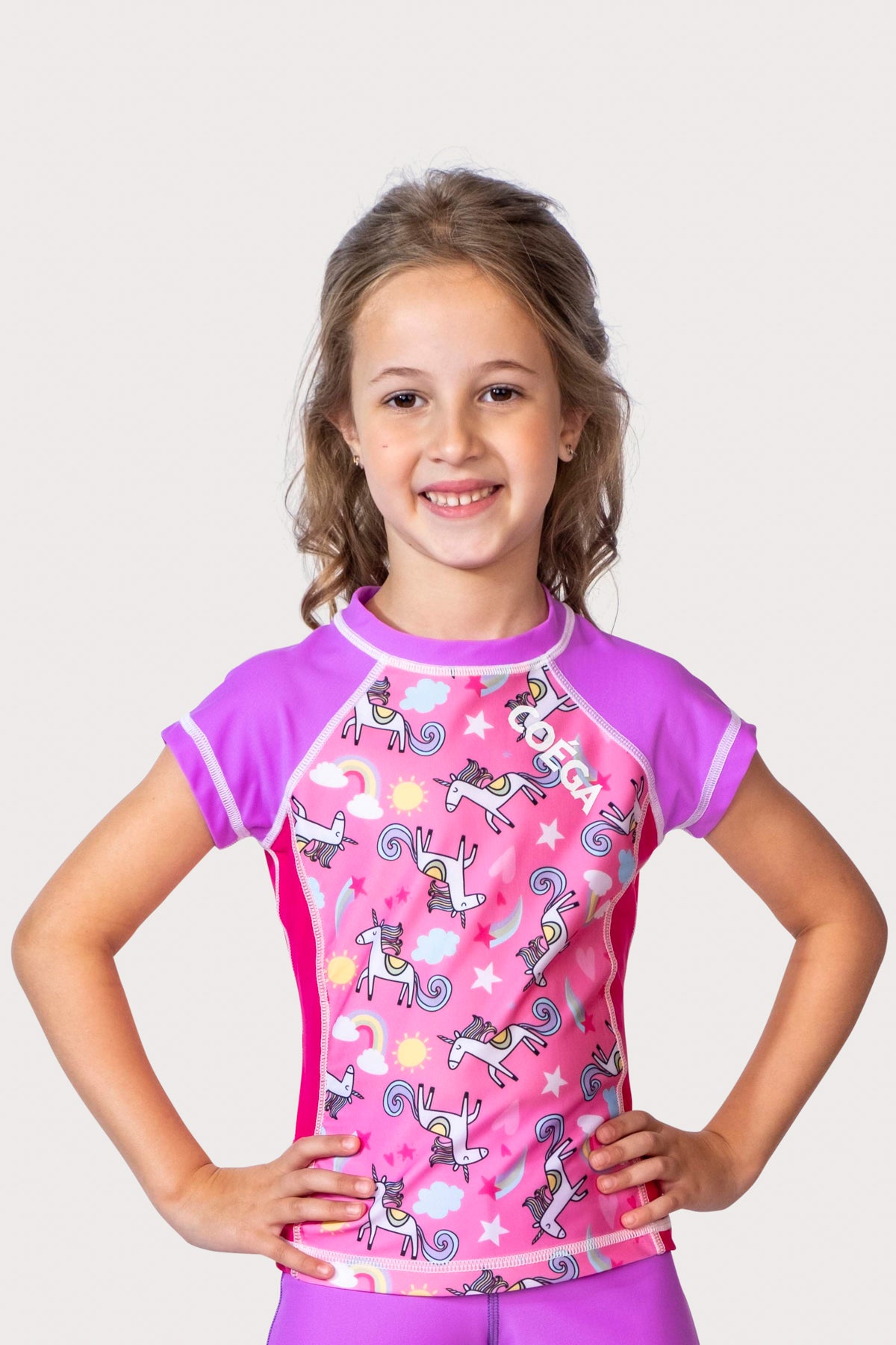 COEGA Girls Kids Rashguard - Capped Sleeve